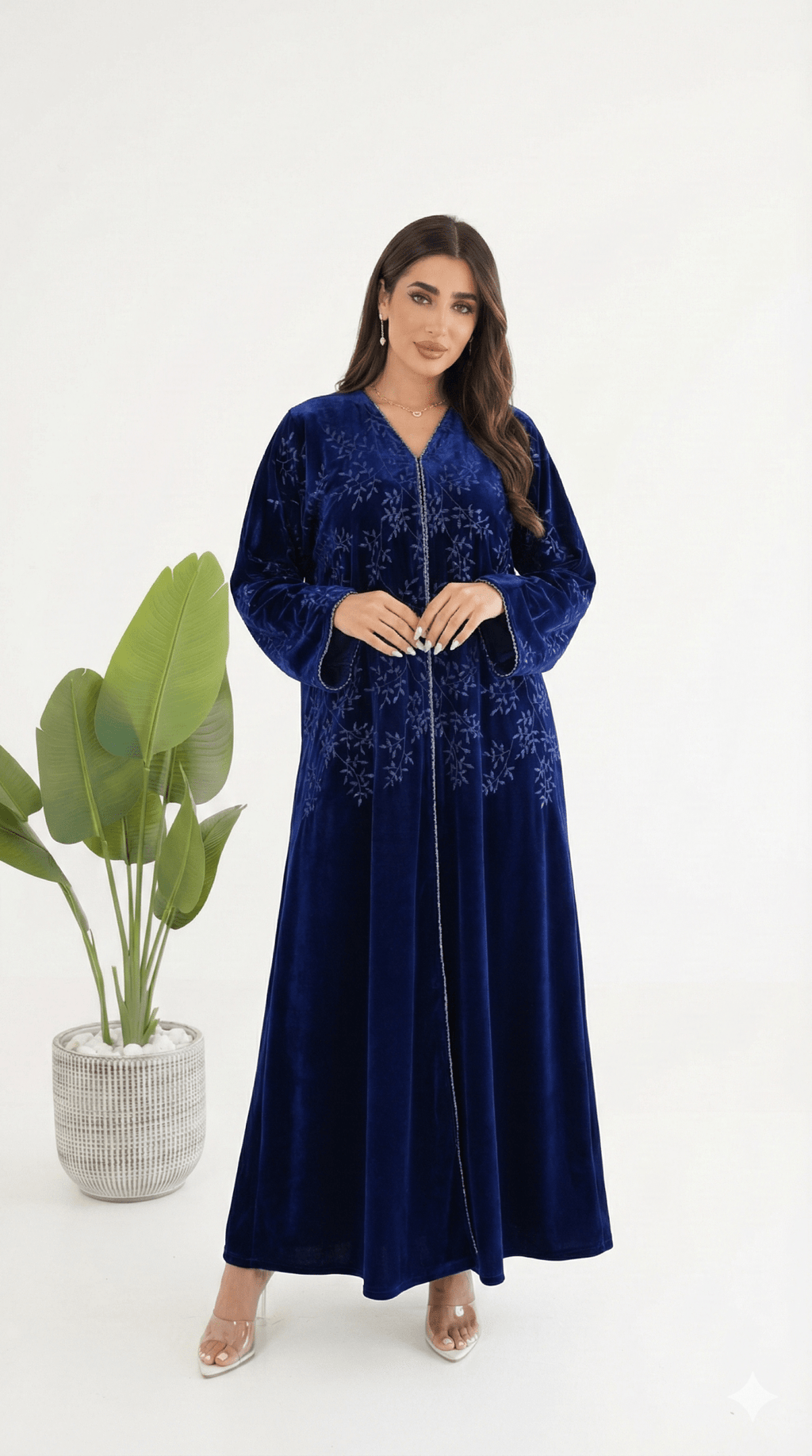 R224 Premium Winter Velvet Abaya Set – Kurian Made Abaya for Women UAE – Abaya – Rutba Fashion Abaya