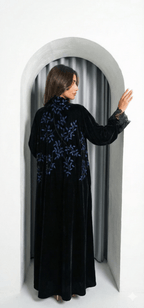R226 Velvet Abaya Set Abaya for Women UAE – – Rutba Fashion Abaya