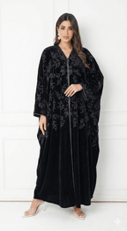 R226 Velvet Abaya Set Abaya for Women UAE – – Rutba Fashion Abaya