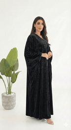 R226 Velvet Abaya Set Abaya for Women UAE – – Rutba Fashion Abaya