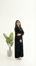 R228 Velvet Abaya Set Abaya for Women UAE – Abaya – Rutba Fashion Abaya