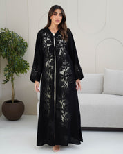 R234 Black Dantel Eid Collection Abaya Abaya for Women UAE – Abaya – Rutba Fashion Abaya