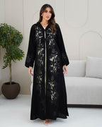 R234 Black Dantel Eid Collection Abaya Abaya for Women UAE – Abaya – Rutba Fashion Abaya