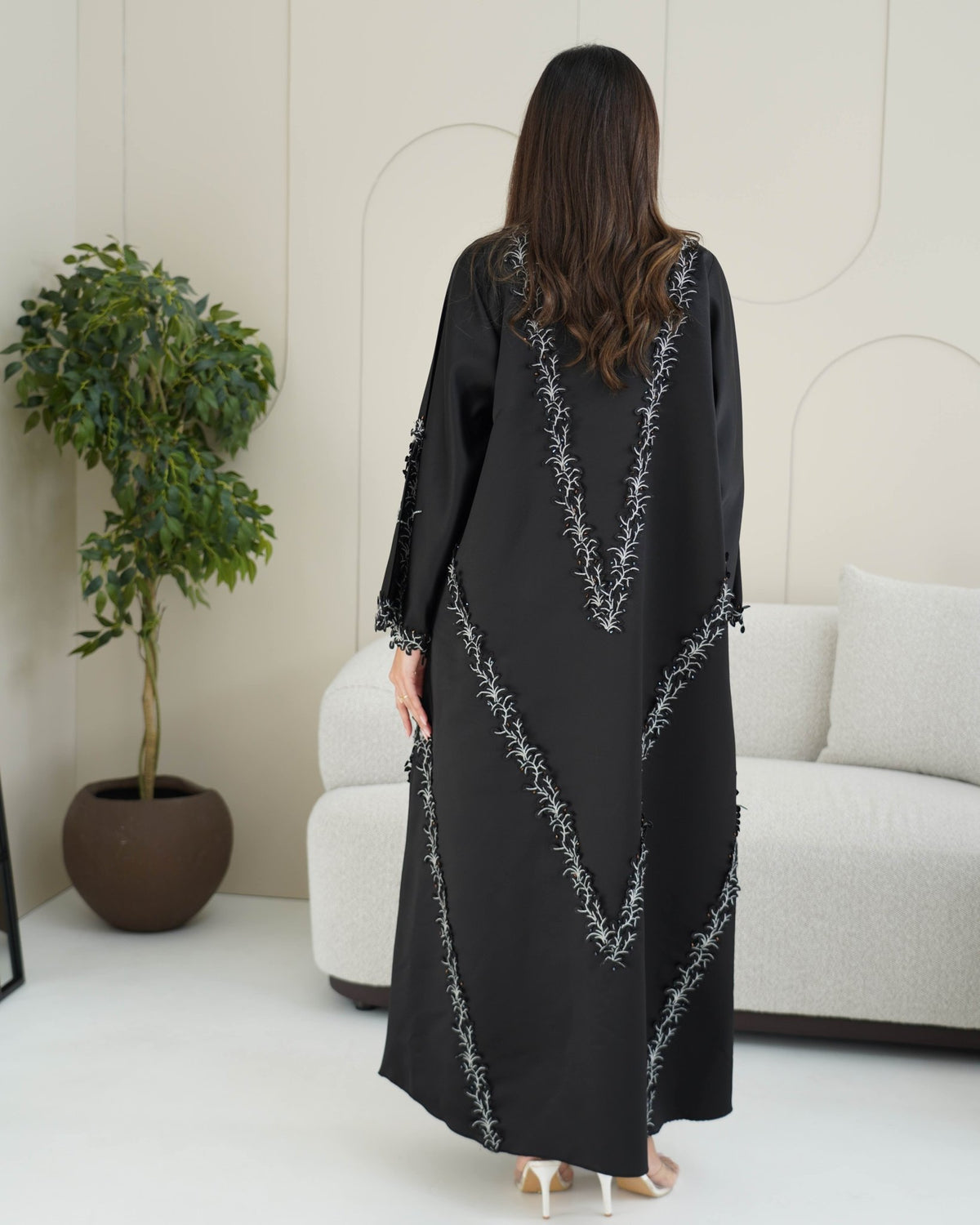 black eid dresses Bridal Satin Collection Abaya for Elegance – Rutba Fashion Abaya Acetate COLOR:Red Multi Mixed Stripes Mini Wrap Frock