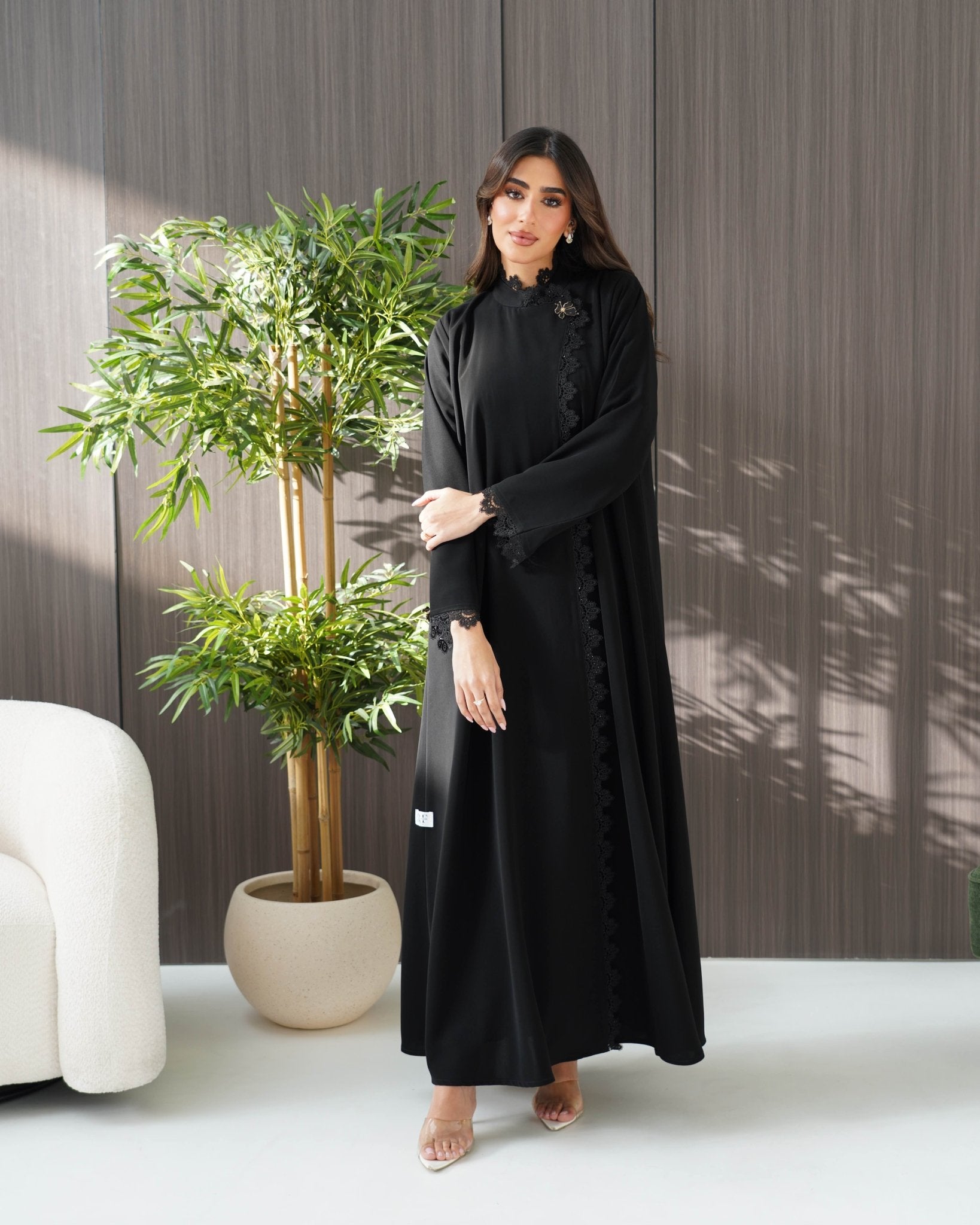 R241 Black Elegant Eid collection abaya set Abaya for Women UAE – Abaya – Rutba Fashion Abaya
