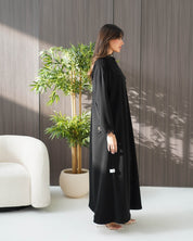 R241 Black Elegant Eid collection abaya set Abaya for Women UAE – Abaya – Rutba Fashion Abaya