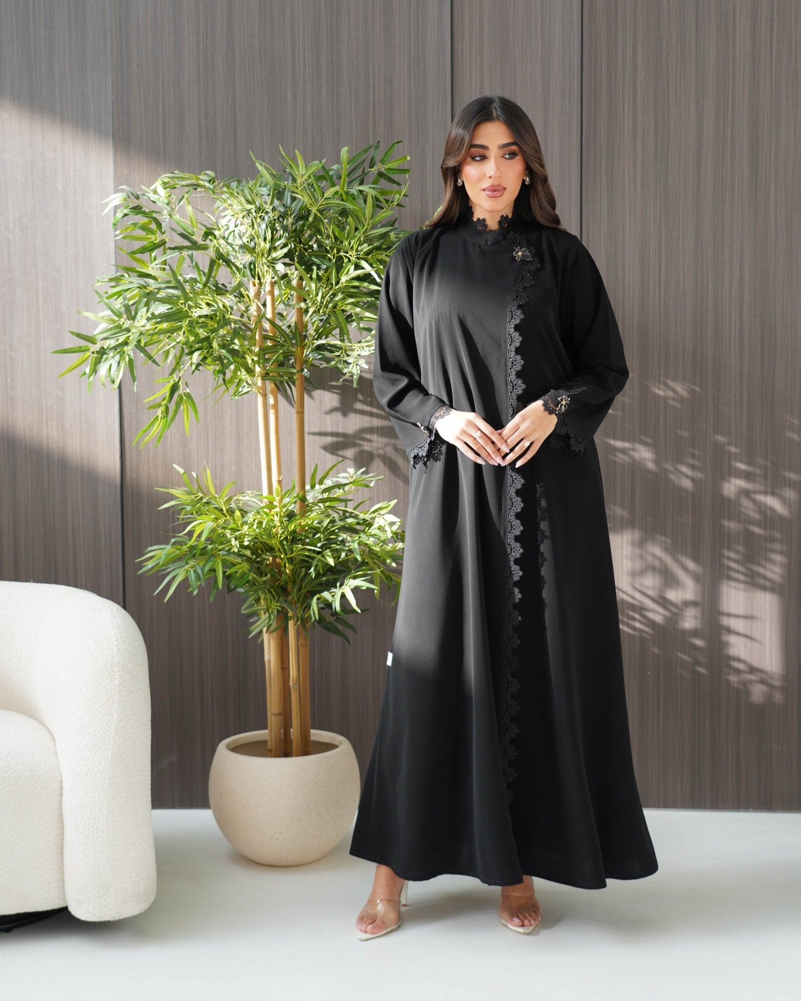 R241 Black Elegant Eid collection abaya set Abaya for Women UAE – Abaya – Rutba Fashion Abaya