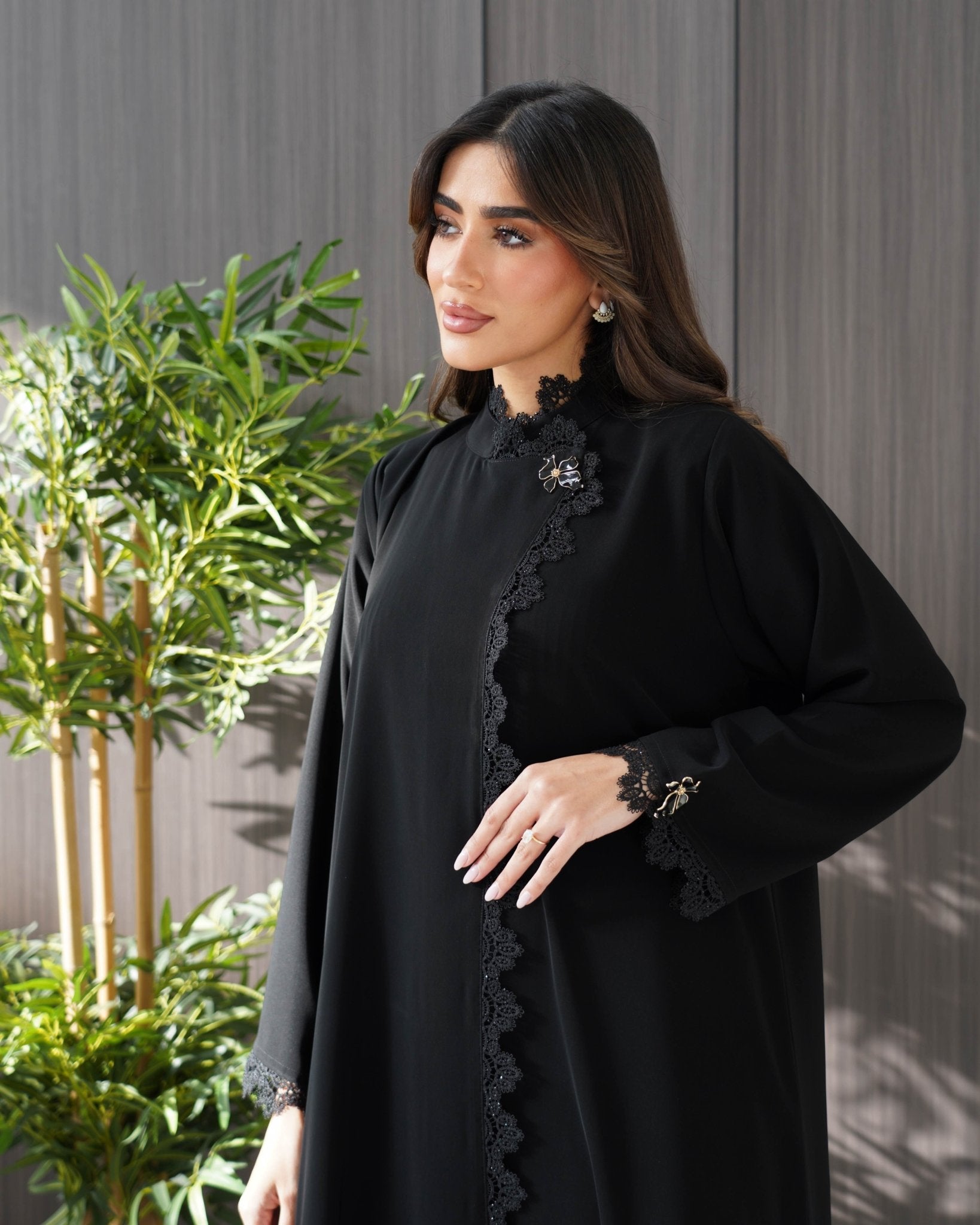 R241 Black Elegant Eid collection abaya set Abaya for Women UAE – Abaya – Rutba Fashion Abaya