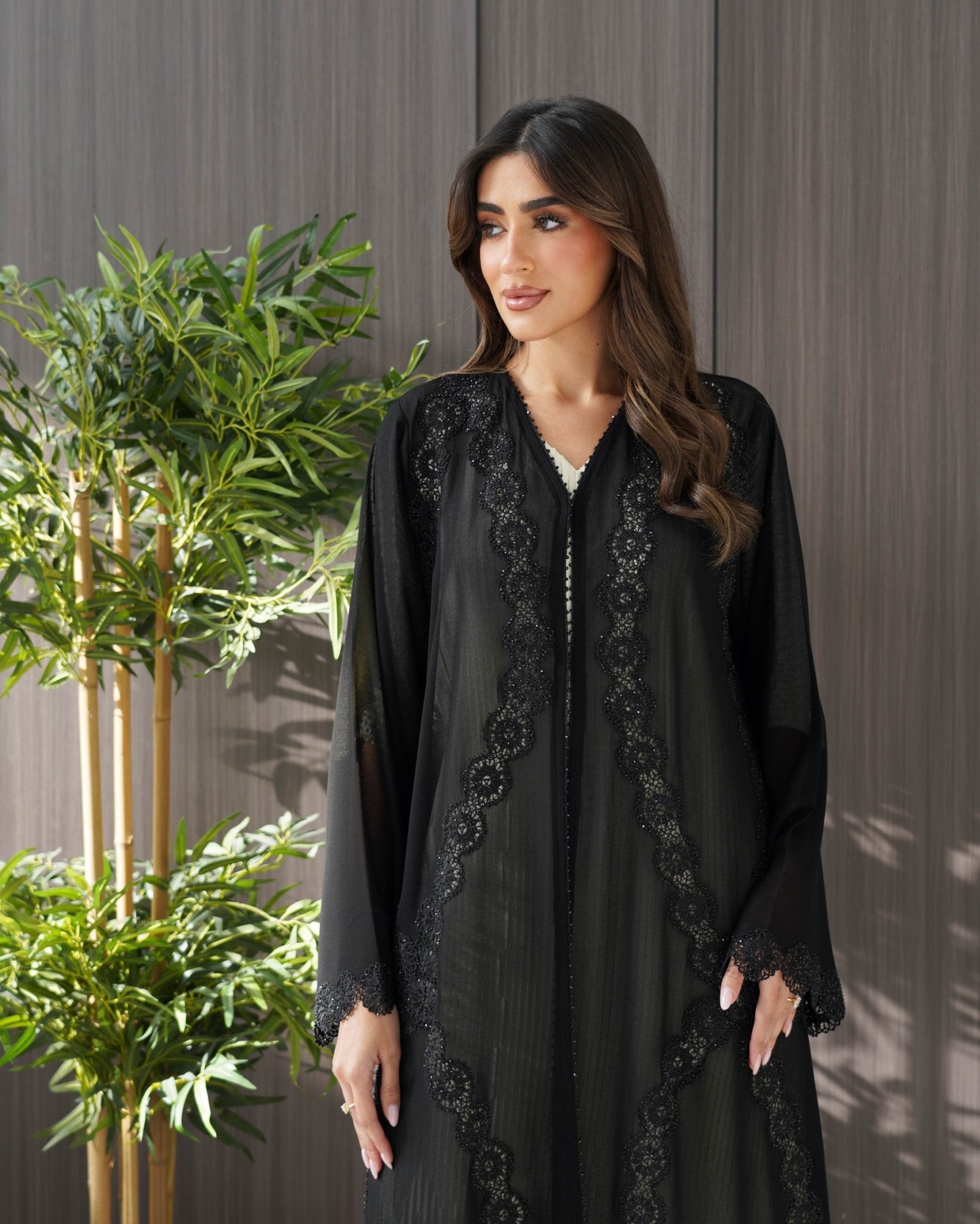 R242 Black Elegant Eid Abaya Collection Abaya for Women UAE – Abaya – Rutba Fashion Abaya