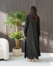 R242 Black Elegant Eid Abaya Collection Abaya for Women UAE – Abaya – Rutba Fashion Abaya