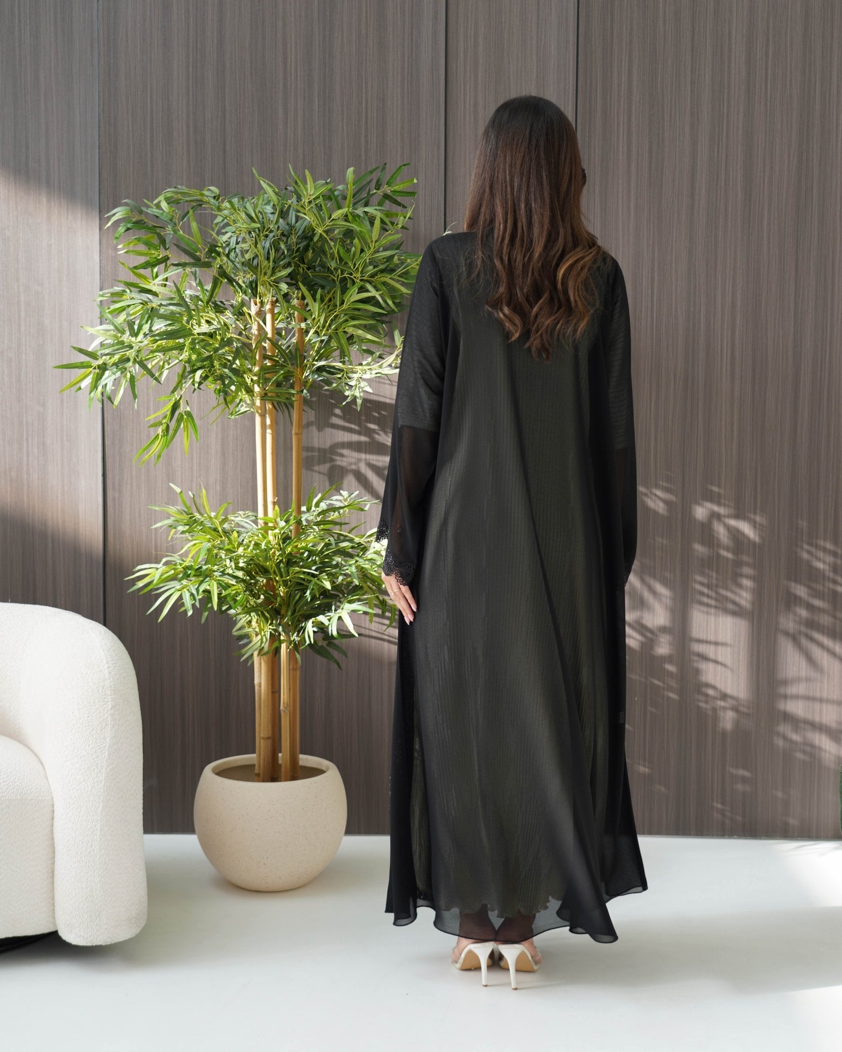 R242 Black Elegant Eid Abaya Collection Abaya for Women UAE – Abaya – Rutba Fashion Abaya