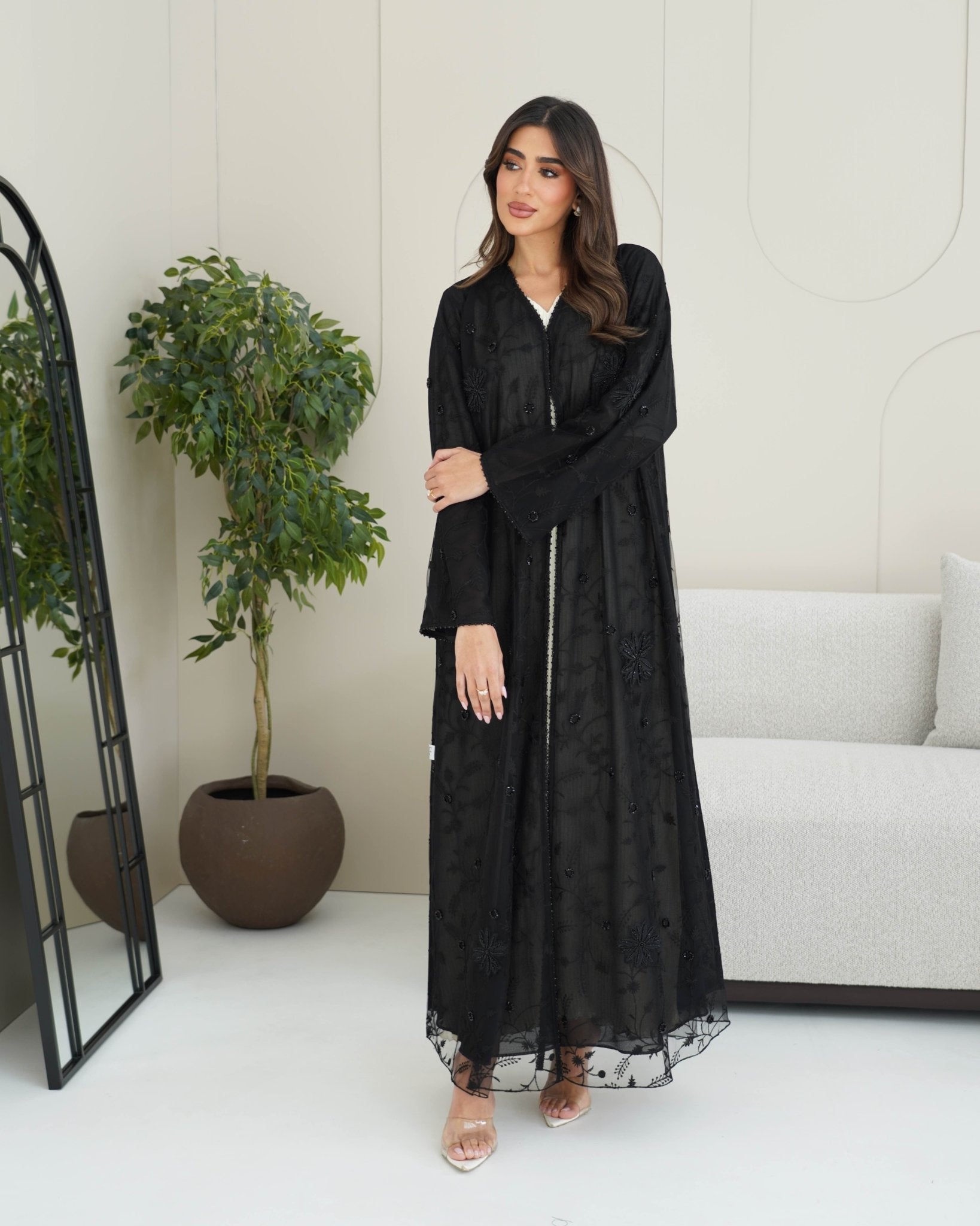 R247 Classic Black Abaya Set Abaya for Women UAE – Abaya – Rutba Fashion Abaya