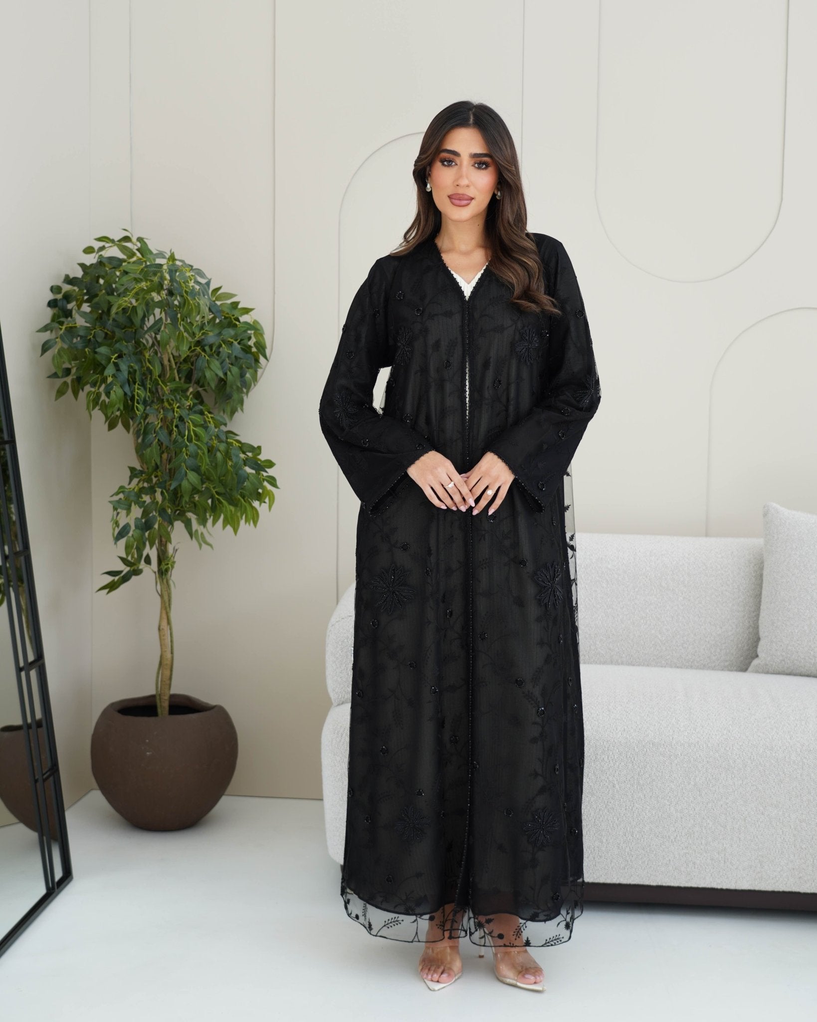 R247 Classic Black Abaya Set Abaya for Women UAE – Abaya – Rutba Fashion Abaya