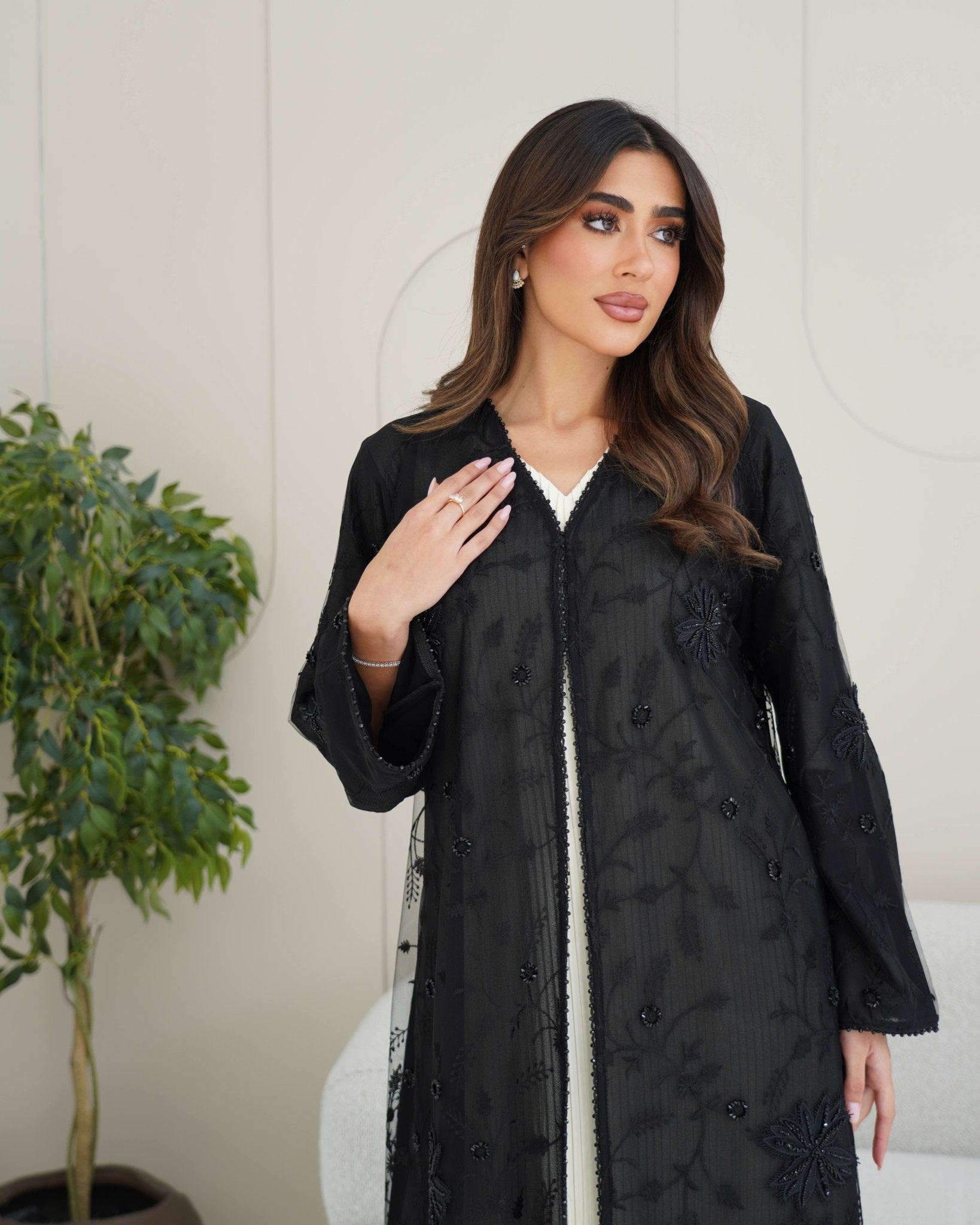R247 Classic Black Abaya Set Abaya for Women UAE – Abaya – Rutba Fashion Abaya