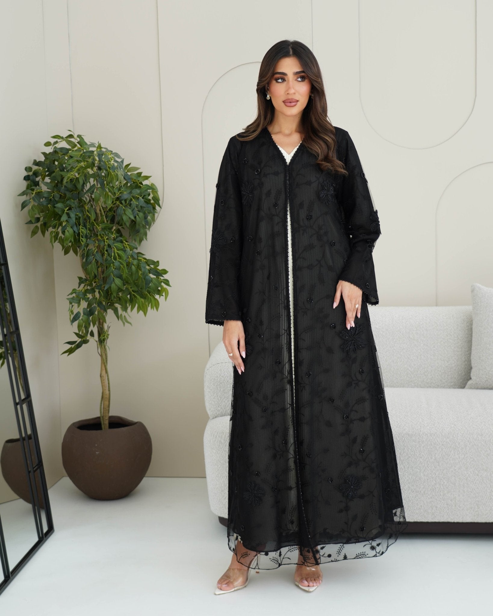 R247 Classic Black Abaya Set Abaya for Women UAE – Abaya – Rutba Fashion Abaya