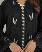 R248 Lazar Flower Design Black Abaya for Eid Collection Abaya for Women UAE – Abaya – Rutba Fashion Abaya