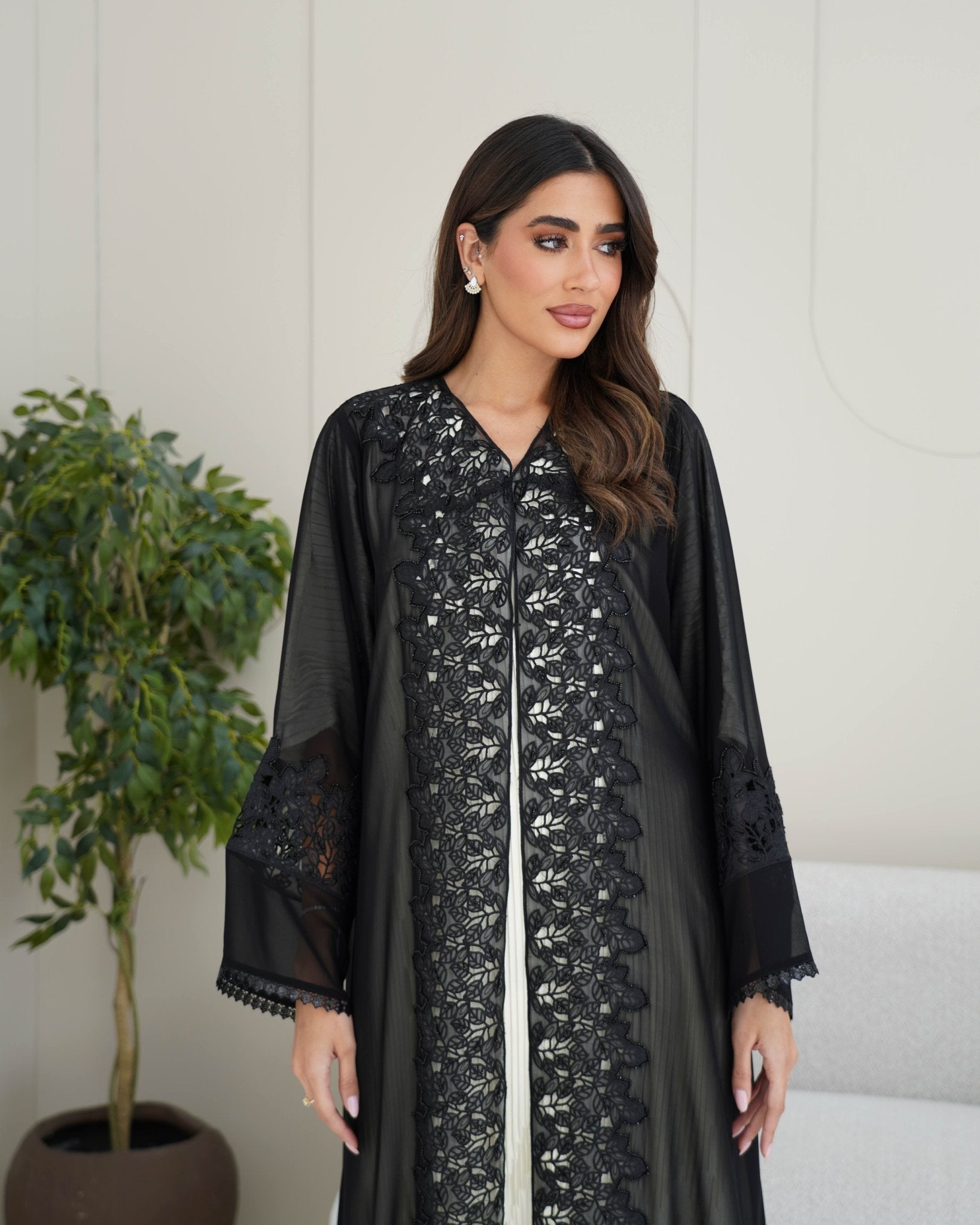 R249 Black Dantel Abaya For Eid Collection Abaya for Women UAE – Abaya – Rutba Fashion Abaya