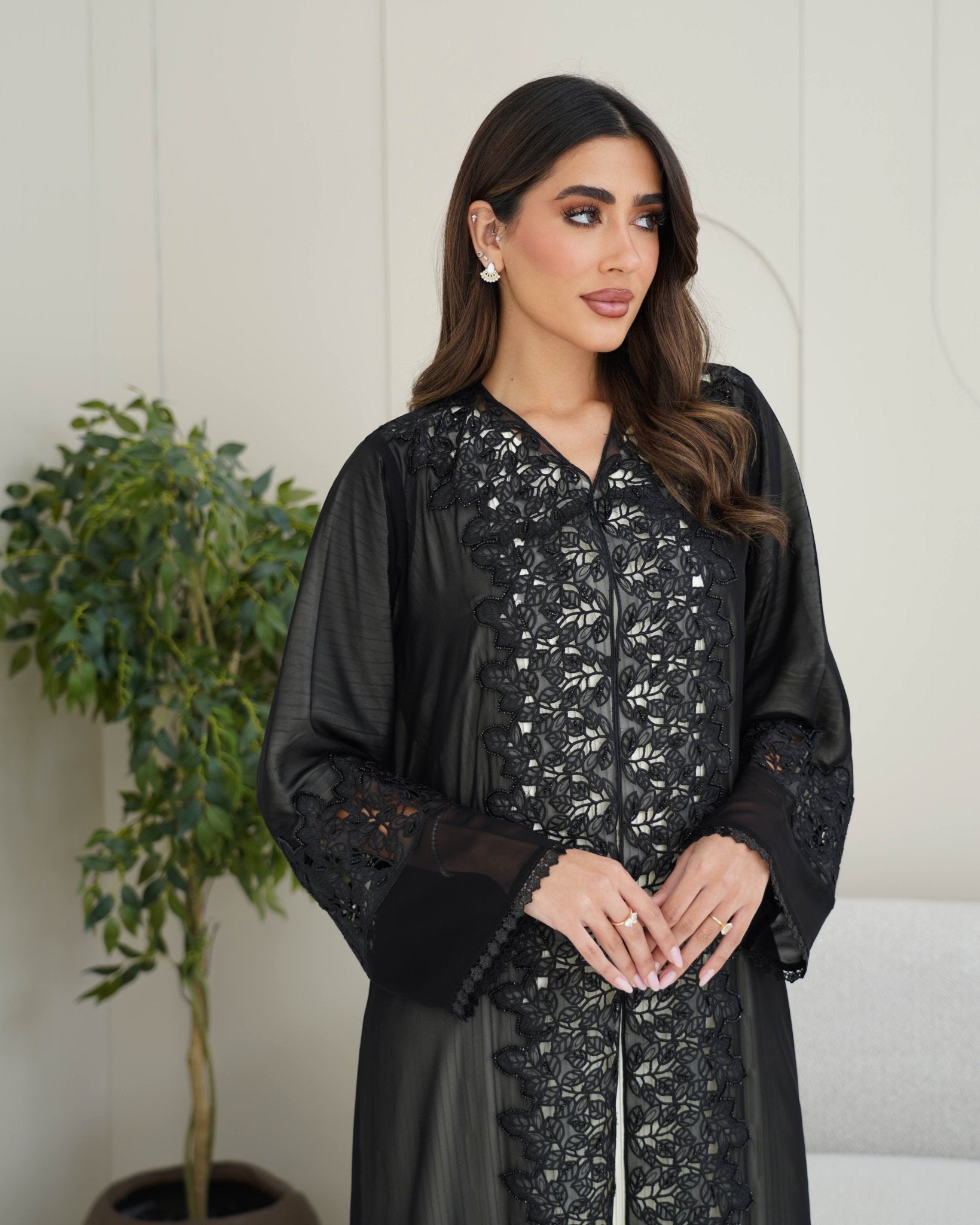 R249 Black Dantel Abaya For Eid Collection Abaya for Women UAE – Abaya – Rutba Fashion Abaya