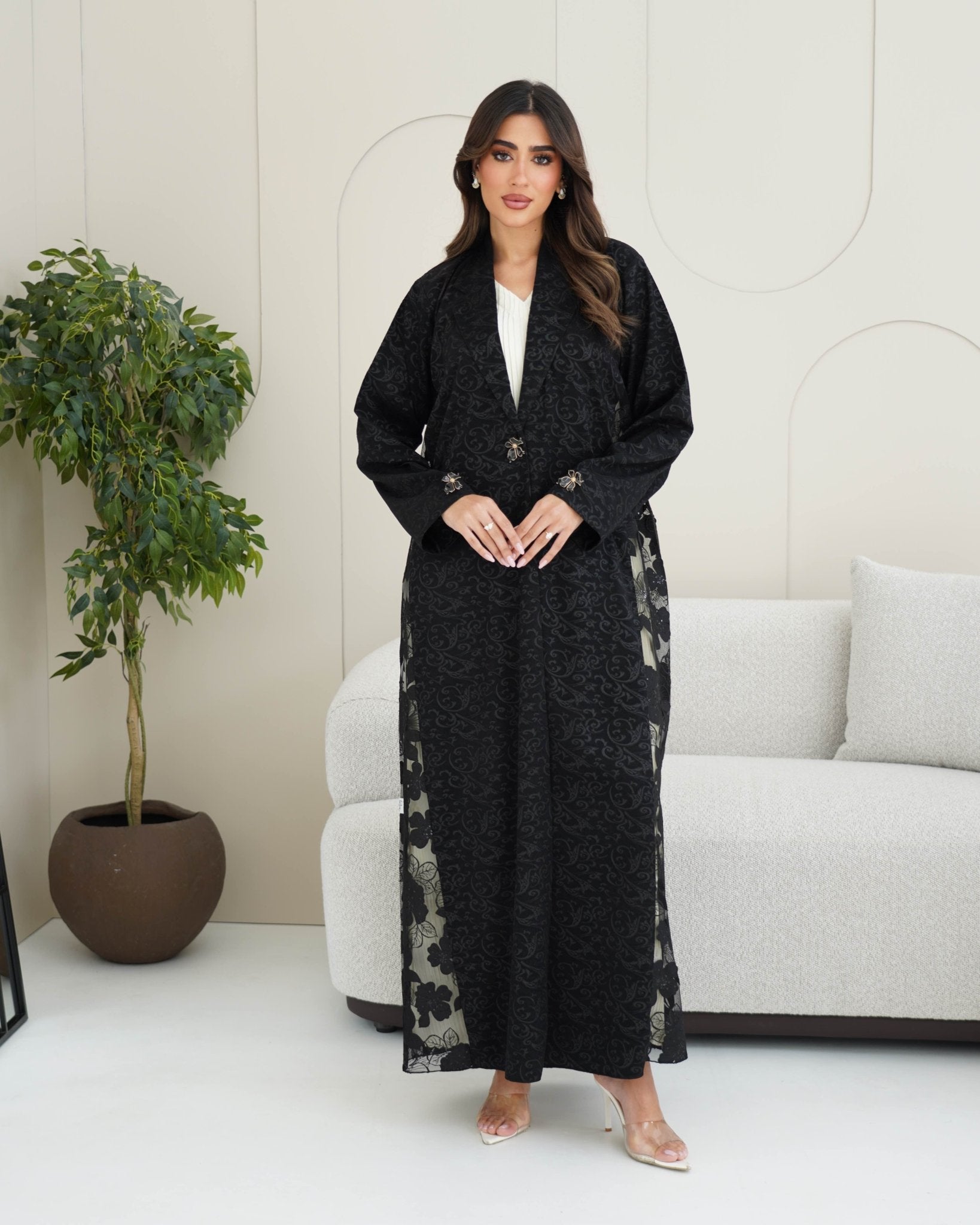 R250 Black Sequence Dantel Abaya For Eid Collection Abaya for Women UAE – Abaya – Rutba Fashion Abaya