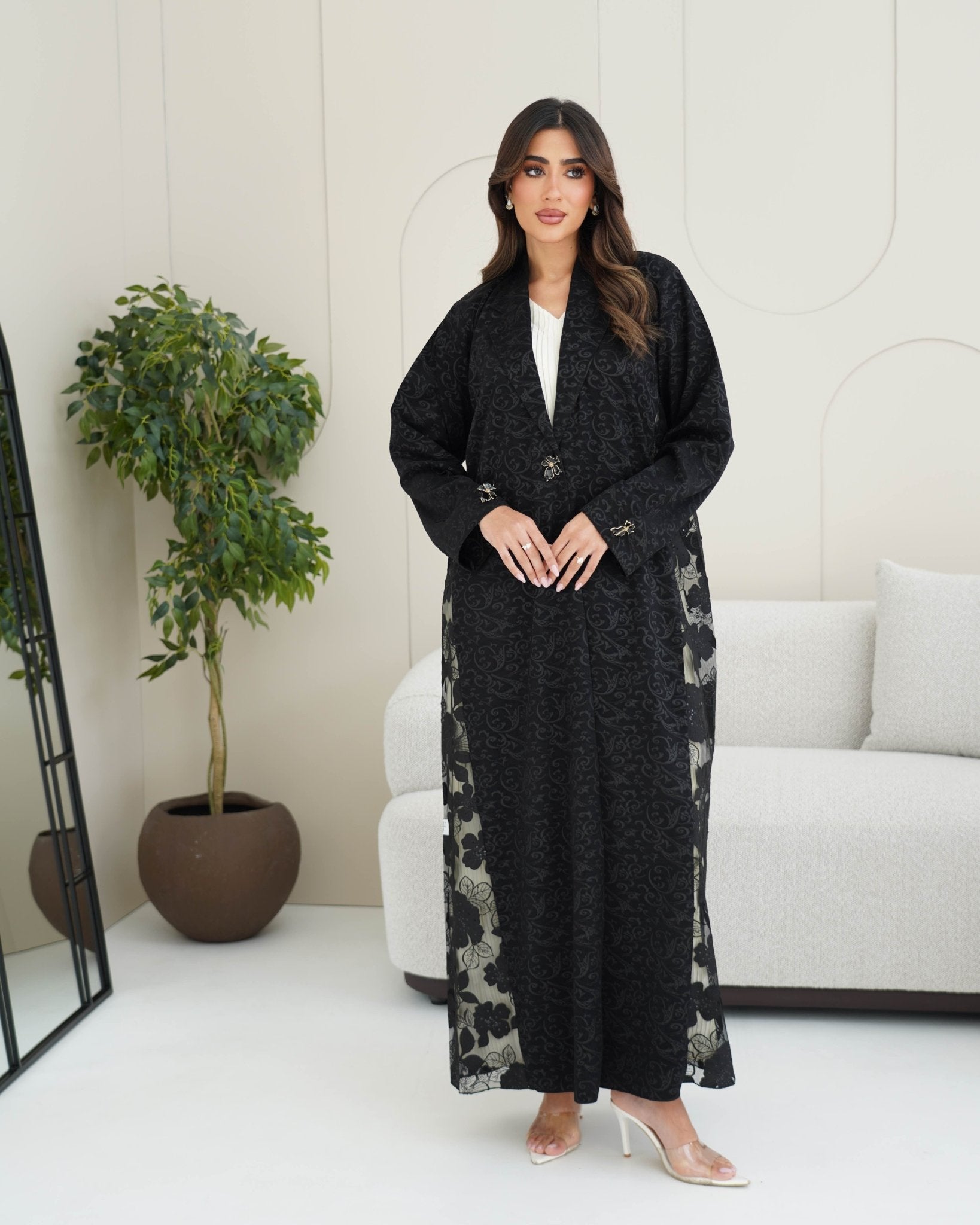 R250 Black Sequence Dantel Abaya For Eid Collection Abaya for Women UAE – Abaya – Rutba Fashion Abaya