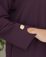 R251 Purple and beige Abaya set Abaya for Women UAE – Abaya – Rutba Fashion Abaya