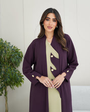 R251 Purple and beige Abaya set Abaya for Women UAE – Abaya – Rutba Fashion Abaya