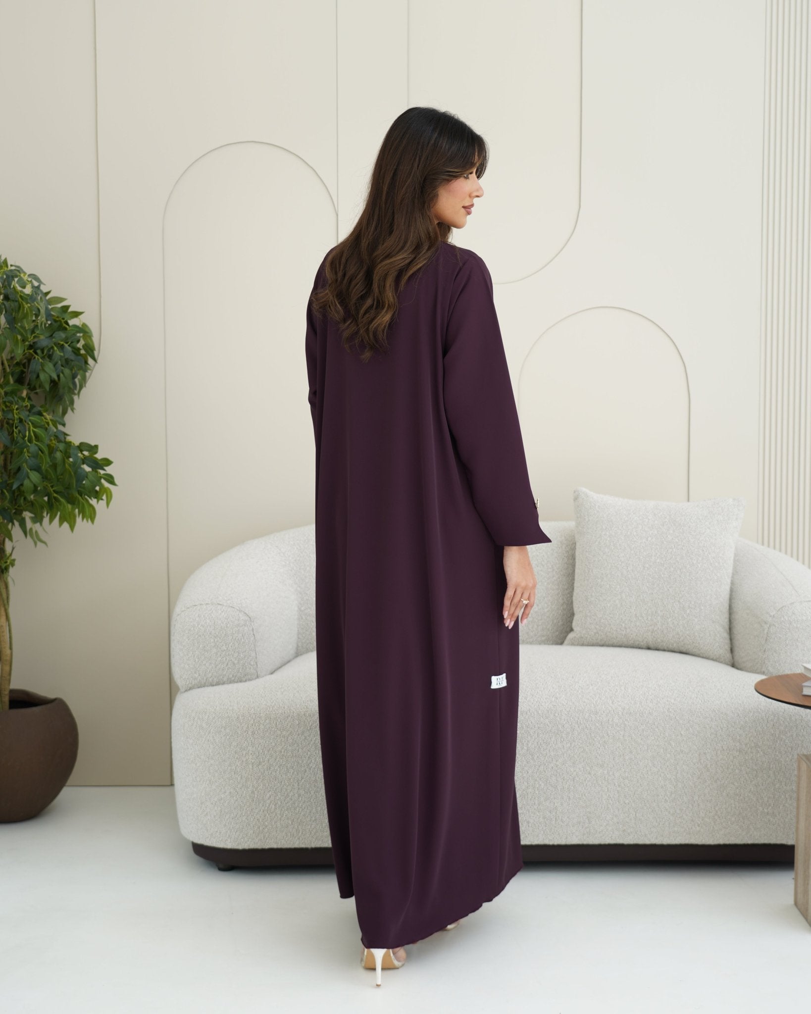 R251 Purple and beige Abaya set Abaya for Women UAE – Abaya – Rutba Fashion Abaya