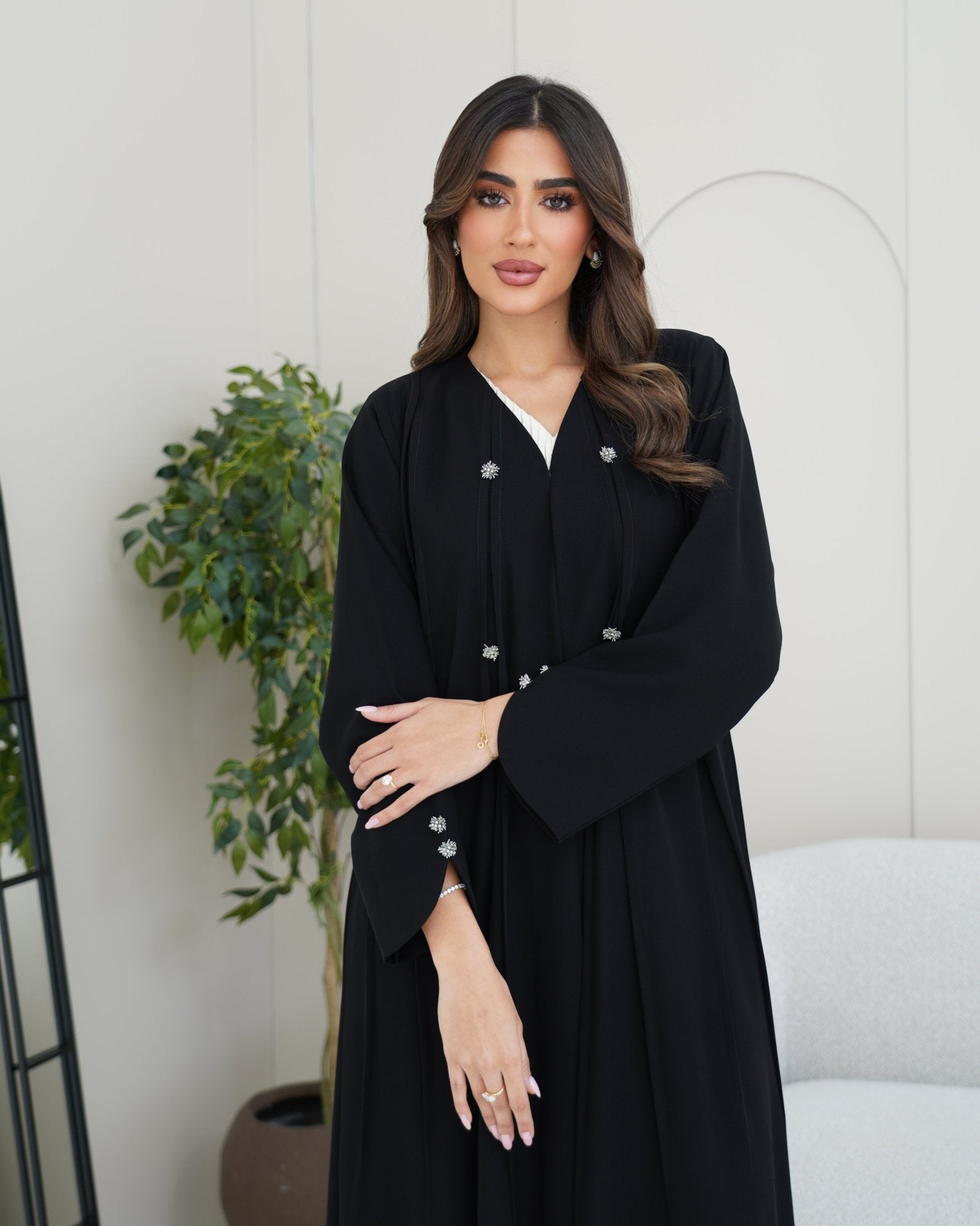 R253 Black classic Fshion Abaya set Abaya for Women UAE – Abaya – Rutba Fashion Abaya