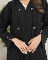 R253 Black classic Fshion Abaya set Abaya for Women UAE – Abaya – Rutba Fashion Abaya