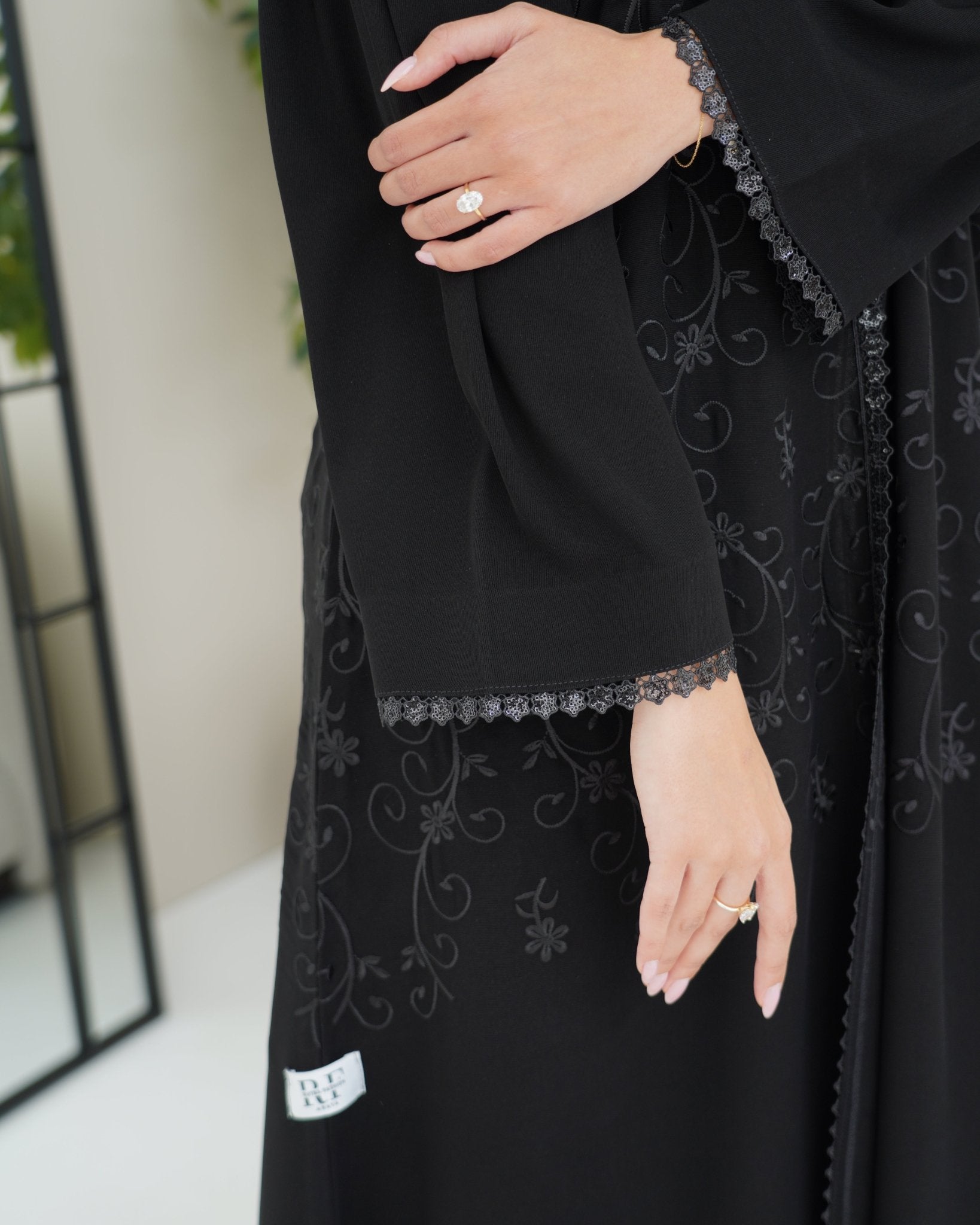 R254 Black Elegant Eid Abaya Set Abaya for Women UAE – Abaya – Rutba Fashion Abaya