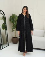 R254 Black Elegant Summer Abaya Set