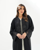 R255 Lazar cut Flower Dantel Black Abaya Abaya for Women UAE – Abaya – Rutba Fashion Abaya