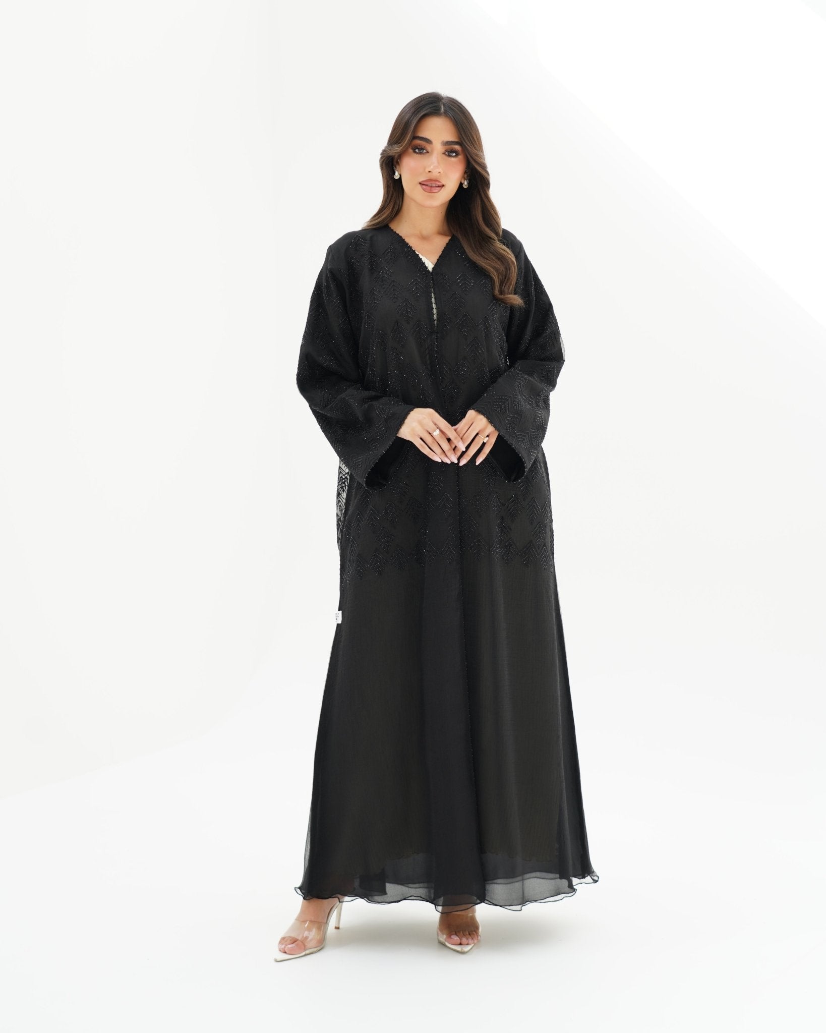 R256 Black Abaya set For Eid Collection Abaya for Women UAE – Abaya – Rutba Fashion Abaya