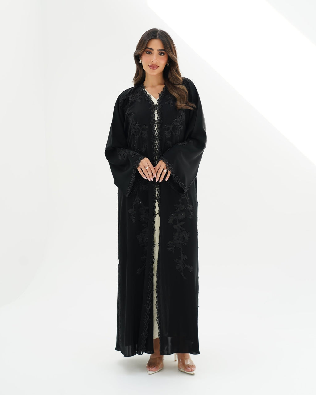 R257 Black Lazar Dantel Abaya for Eid Collcetion Abaya for Women UAE – Abaya – Rutba Fashion Abaya