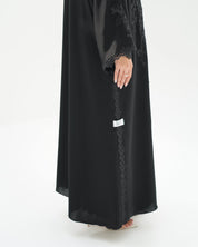 R257 Black Lazar Dantel Abaya for Eid Collcetion Abaya for Women UAE – Abaya – Rutba Fashion Abaya