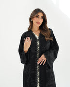 R257 Black Lazar Dantel Abaya for Eid Collcetion Abaya for Women UAE – Abaya – Rutba Fashion Abaya