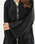 R257 Black Lazar Dantel Abaya for Eid Collcetion Abaya for Women UAE – Abaya – Rutba Fashion Abaya