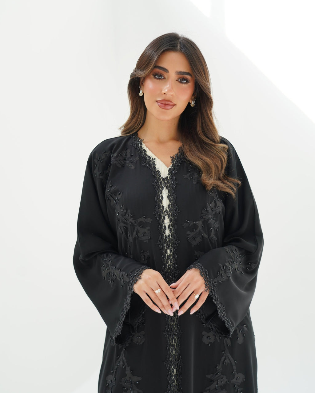 R257 Black Lazar Dantel Abaya for Eid Collcetion Abaya for Women UAE – Abaya – Rutba Fashion Abaya