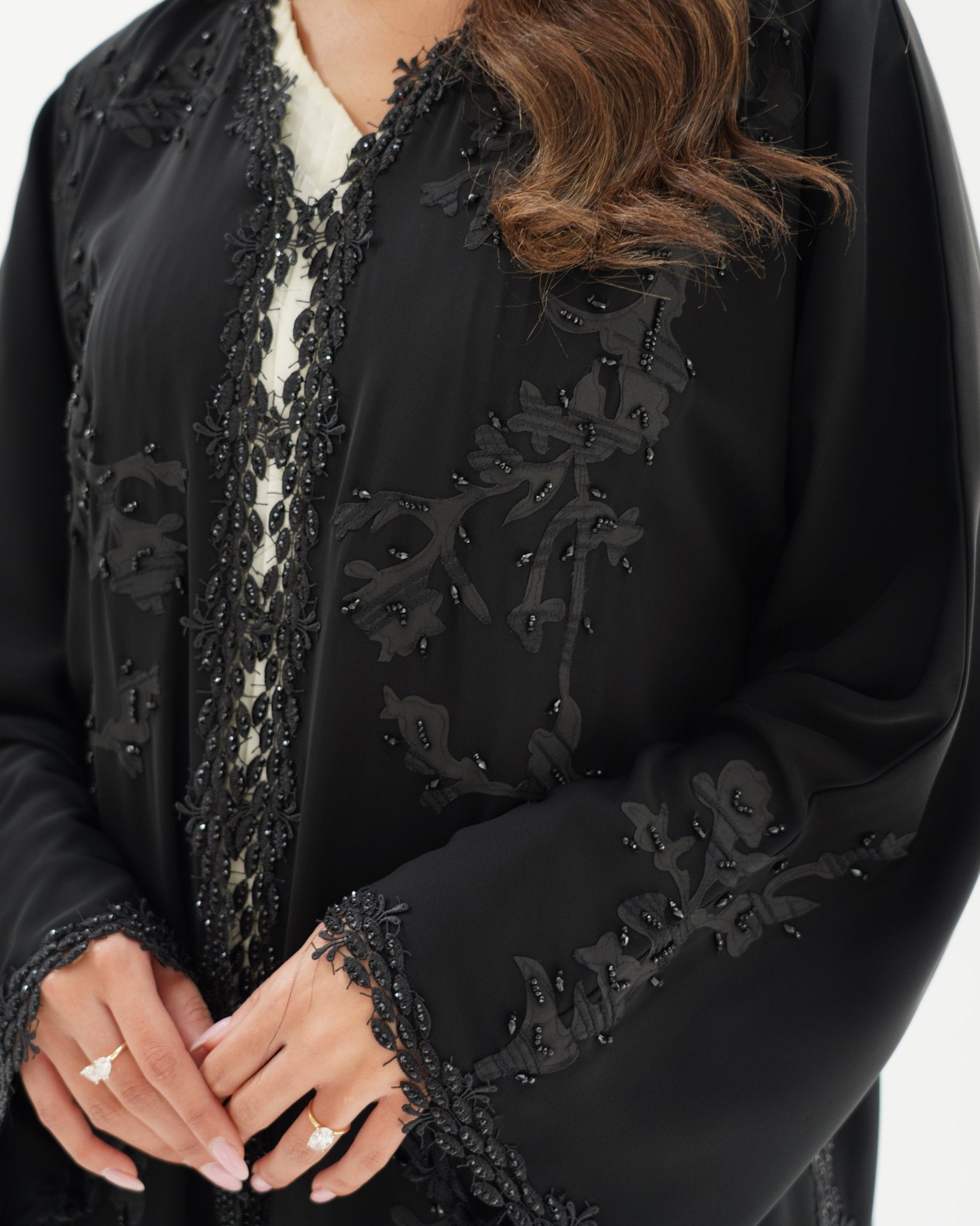 R257 Black Lazar Dantel Abaya for Eid Collcetion Abaya for Women UAE – Abaya – Rutba Fashion Abaya