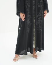 R257 Black Lazar Dantel Abaya for Eid Collcetion Abaya for Women UAE – Abaya – Rutba Fashion Abaya