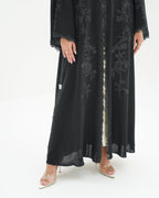 R257 Black Lazar Dantel Abaya for Eid Collcetion Abaya for Women UAE – Abaya – Rutba Fashion Abaya