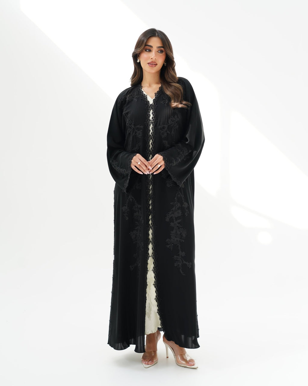 R257 Black Lazar Dantel Abaya for Eid Collcetion Abaya for Women UAE – Abaya – Rutba Fashion Abaya