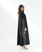 R258 Black Dantel Classic Abaya for Eid Collection Abaya for Women UAE – Abaya – Rutba Fashion Abaya
