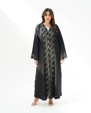 R258 Black Dantel Classic Abaya for Eid Collection Abaya for Women UAE – Abaya – Rutba Fashion Abaya