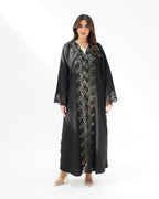 R258 Black Dantel Classic Abaya for Eid Collection Abaya for Women UAE – Abaya – Rutba Fashion Abaya
