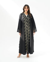 R258 Black Dantel Classic Abaya for Summer Collection