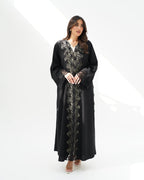 R258 Black Dantel Classic Abaya for Eid Collection Abaya for Women UAE – Abaya – Rutba Fashion Abaya
