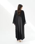 R258 Black Dantel Classic Abaya for Eid Collection Abaya for Women UAE – Abaya – Rutba Fashion Abaya