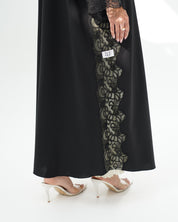 R258 Black Dantel Classic Abaya for Eid Collection Abaya for Women UAE – Abaya – Rutba Fashion Abaya