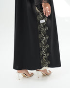 R258 Black Dantel Classic Abaya for Eid Collection Abaya for Women UAE – Abaya – Rutba Fashion Abaya